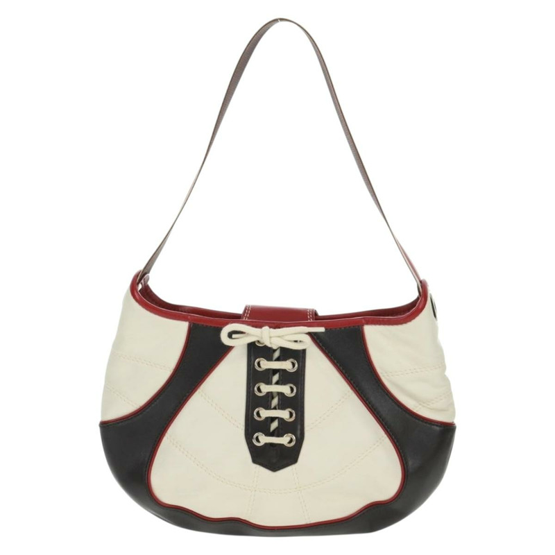 【日本直送】CELINE 2002年世界盃單肩包 白色銀色皮革 正品 163496V-12