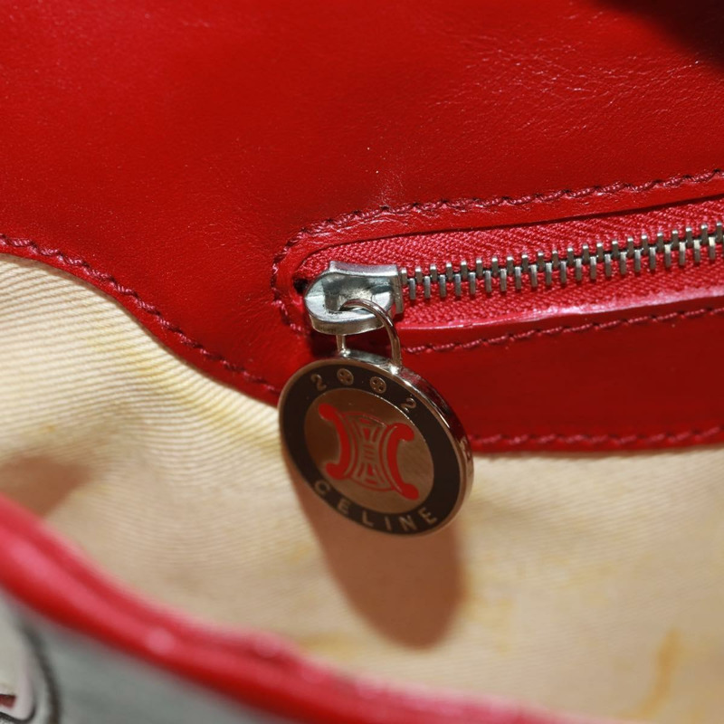 【日本直送】CELINE 2002年世界盃單肩包 白色銀色皮革 正品 163496V-24