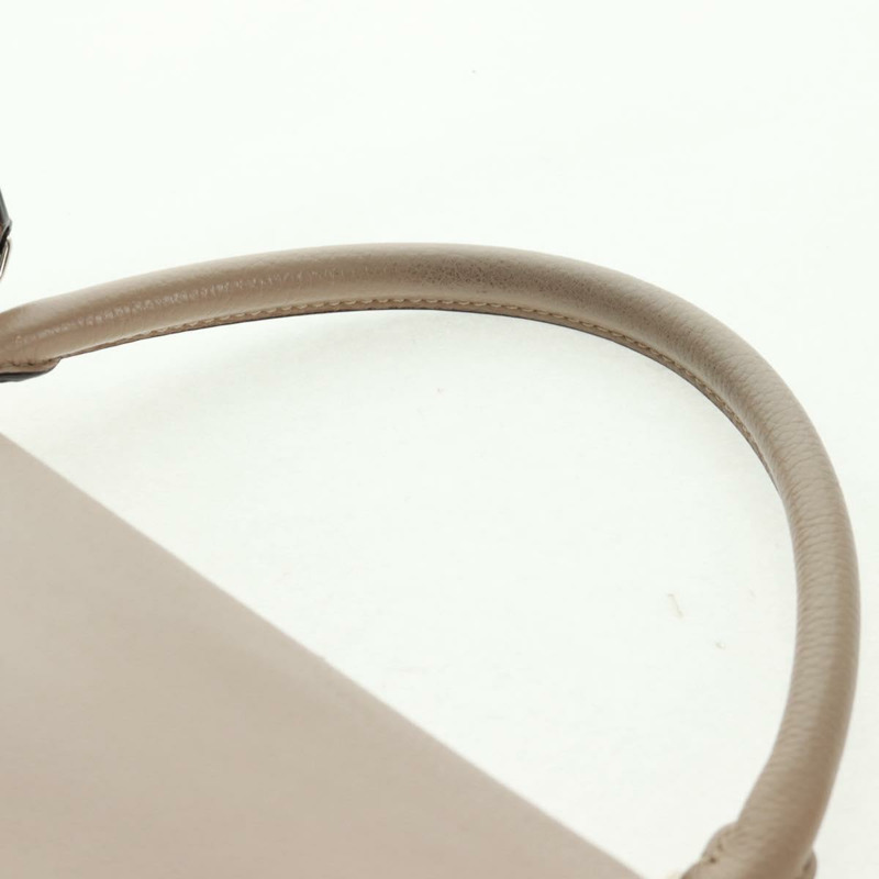 【日本直送】CELINE Trapeze 手提包 絨面革 2way 米色 銀色 Auth 154261V-8