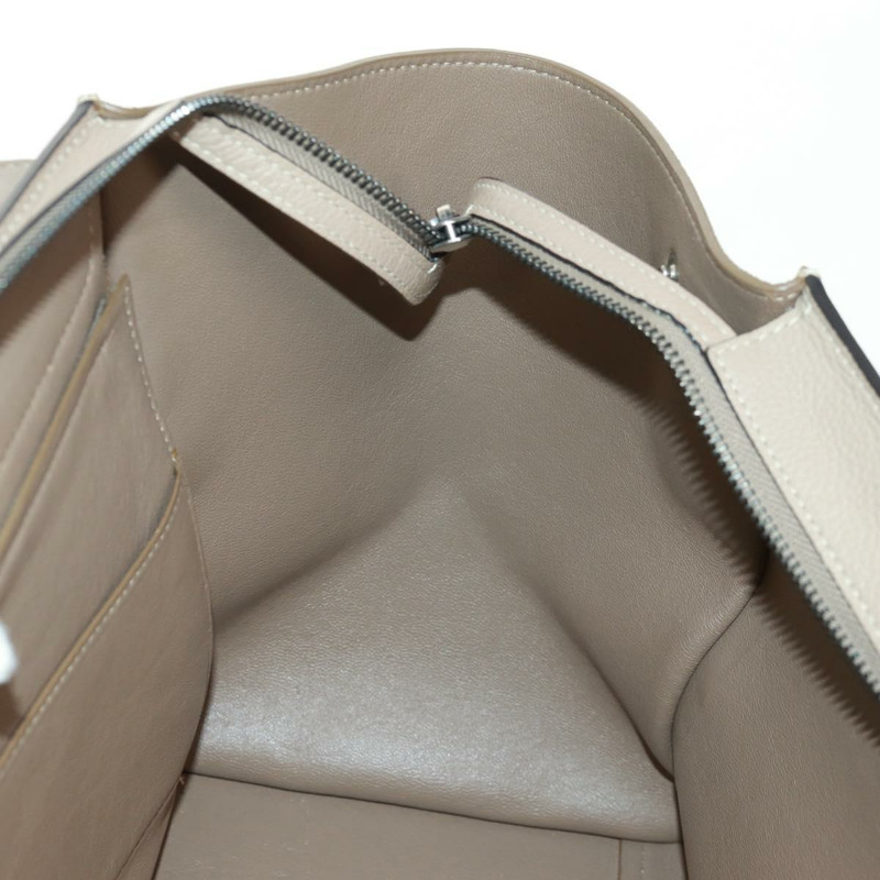 【日本直送】CELINE Trapeze 手提包 絨面革 2way 米色 銀色 Auth 154261V-24