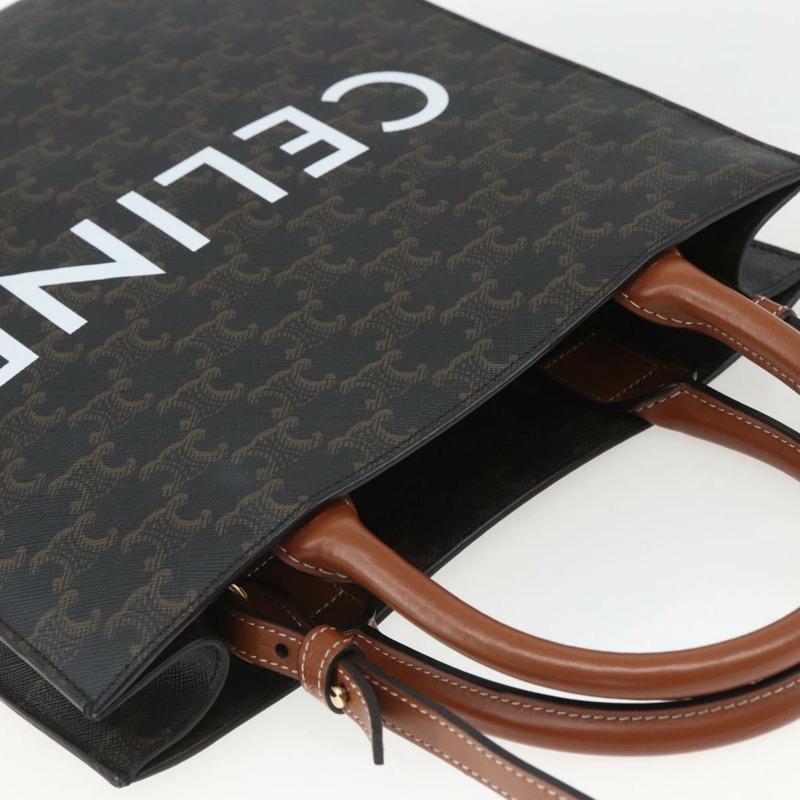 【日本直送】CELINE Triomphe Vertical Cabas 手提包 PVC 2way 棕色 Auth ka1656SAM-5