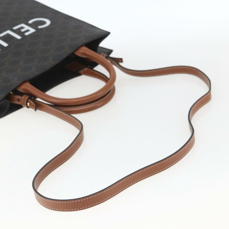 【日本直送】CELINE Triomphe Vertical Cabas 手提包 PVC 2way 棕色 Auth ka1656SAM-7