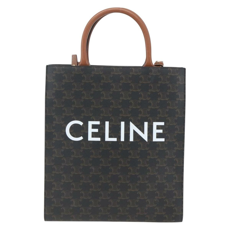 【日本直送】CELINE Triomphe Vertical Cabas 手提包 PVC 2way 棕色 Auth ka1656SAM-12
