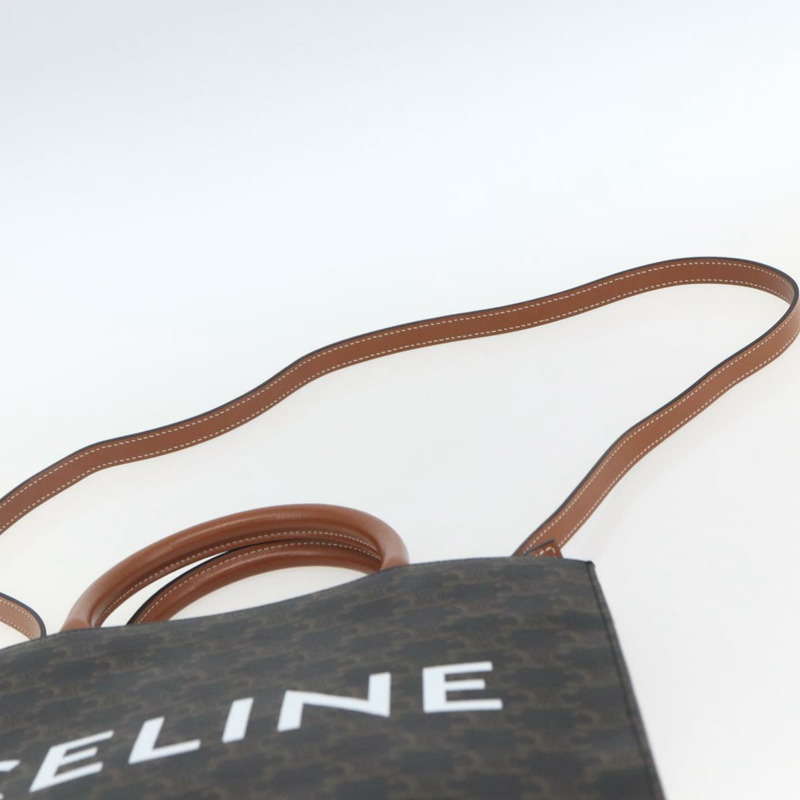 【日本直送】CELINE Triomphe Vertical Cabas 手提包 PVC 2way 棕色 Auth ka1656SAM-14