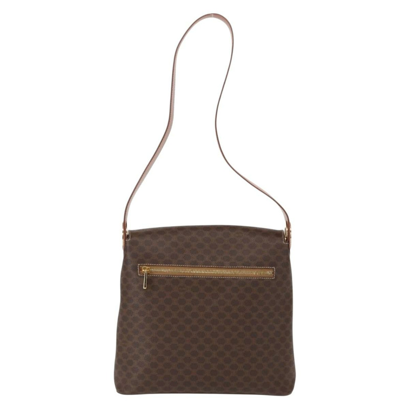 【日本直送】CELINE Macadam帆布肩背包 PVC皮革 棕色 金色 正品 ka1802V-1