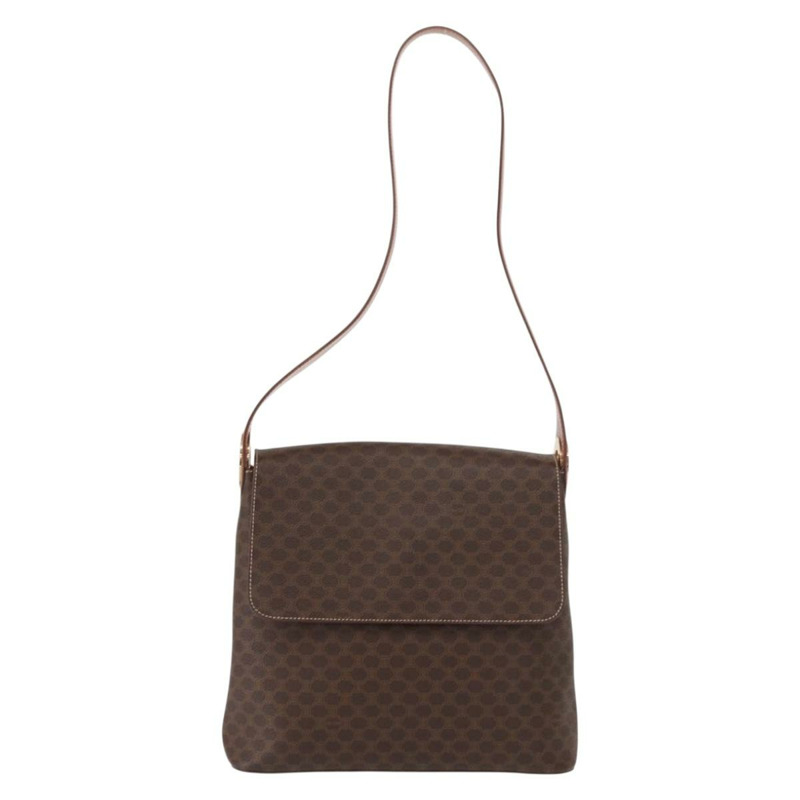 【日本直送】CELINE Macadam帆布肩背包 PVC皮革 棕色 金色 正品 ka1802V-12