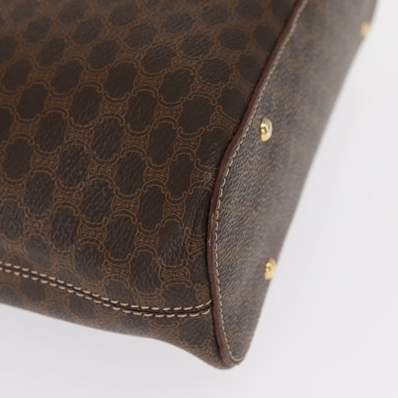 【日本直送】CELINE Macadam帆布肩背包 PVC皮革 棕色 金色 正品 ka1802V-14