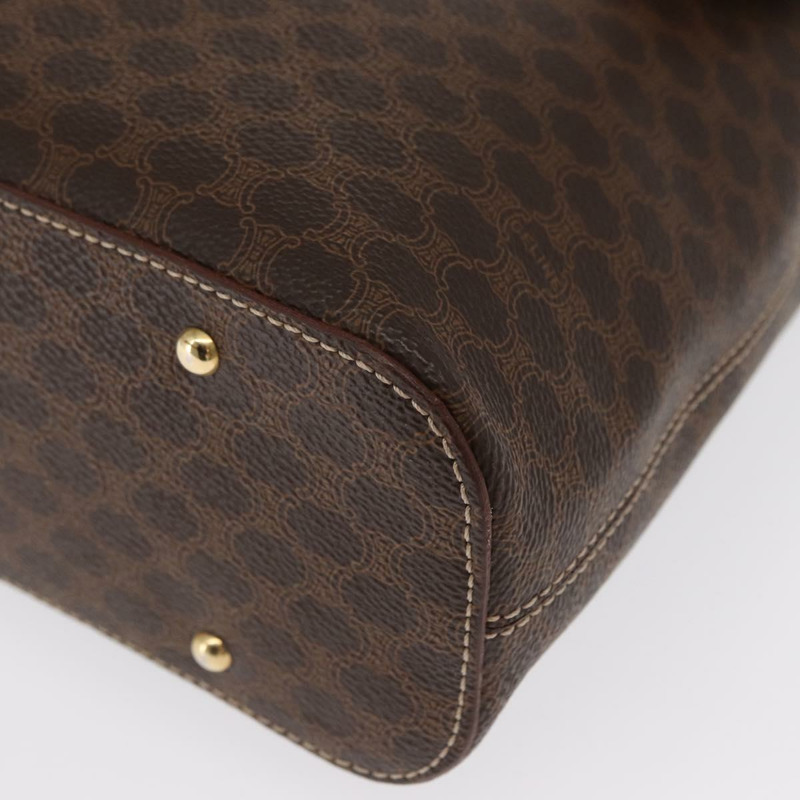 【日本直送】CELINE Macadam帆布肩背包 PVC皮革 棕色 金色 正品 ka1802V-15