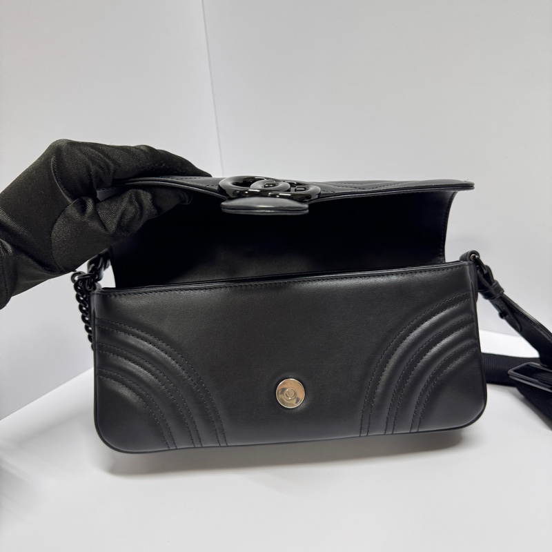 【超級新｜全配🎁】 GUCCI “so black” 全黑黑武士 法棍雙背帶 肩背包（專櫃13萬多）-12