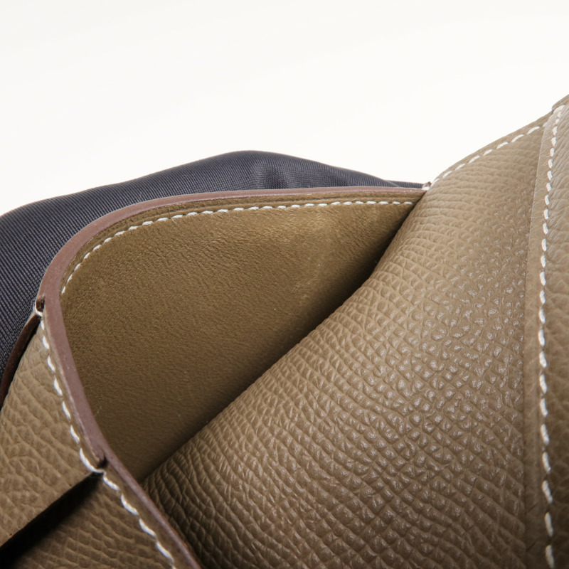 HERMES Epsom皮革Bearn Compact Wallet金扣錢包Etoupe-15
