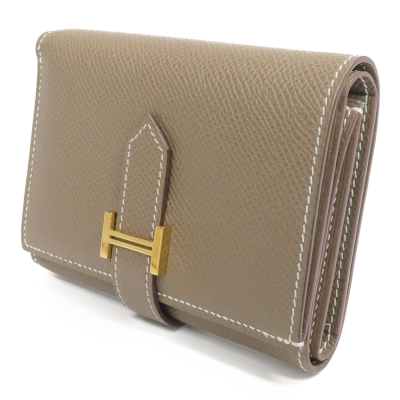 HERMES Epsom皮革Kelly Pocket Belt銀扣皮帶Gold-2