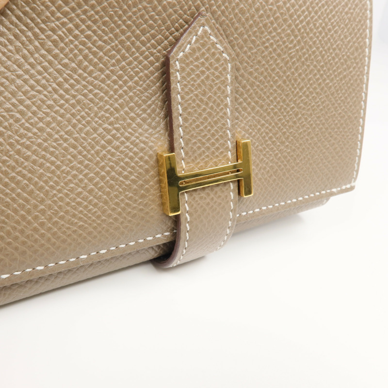 HERMES Epsom皮革Kelly Pocket Belt銀扣皮帶Gold-6