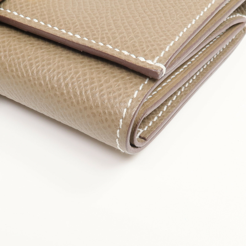 HERMES Epsom皮革Kelly Pocket Belt銀扣皮帶Gold-7