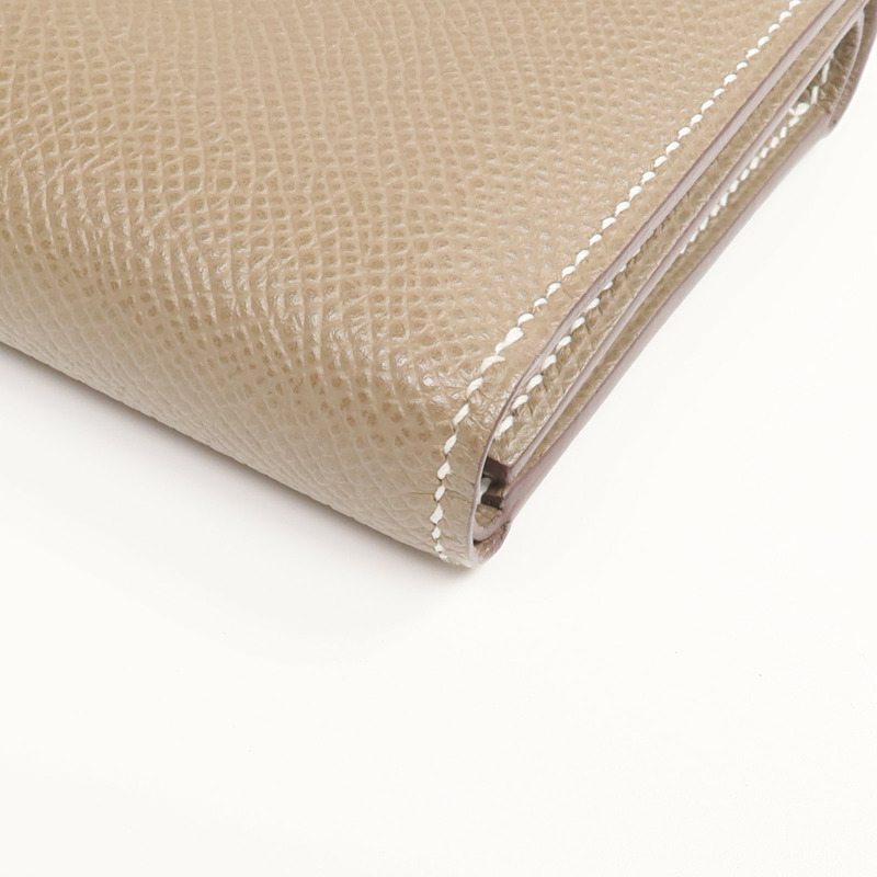 HERMES Epsom皮革Kelly Pocket Belt銀扣皮帶Gold-10