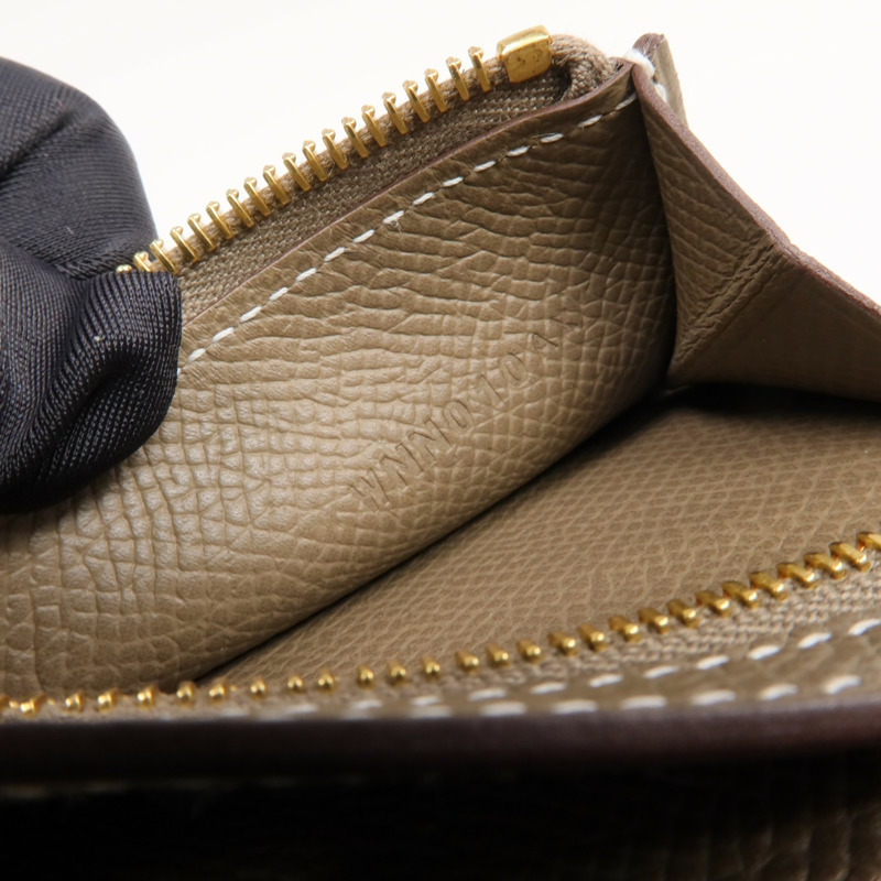 HERMES Epsom皮革Kelly Pocket Belt銀扣皮帶Gold-16