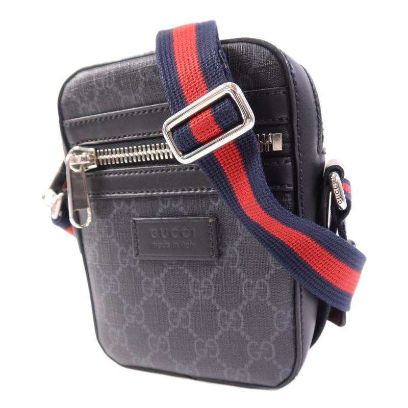GUCCI 漆皮皮革GG Supreme Messenger銀扣肩背袋-2