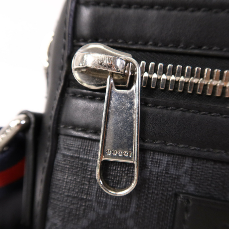 GUCCI 漆皮皮革GG Supreme Messenger銀扣肩背袋-6