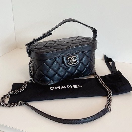 香奈兒/Chanel 孟買黑銀2way盒子包 手提/肩背包-2