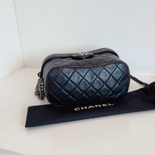 香奈兒/Chanel 孟買黑銀2way盒子包 手提/肩背包-4