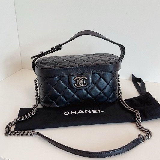 香奈兒/Chanel 孟買黑銀2way盒子包 手提/肩背包-5