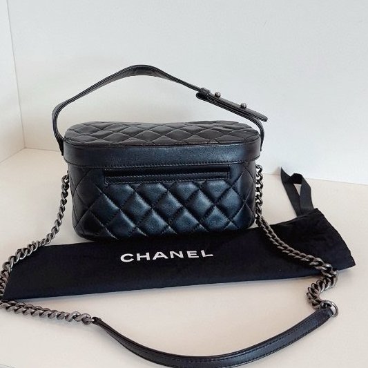 香奈兒/Chanel 孟買黑銀2way盒子包 手提/肩背包-6