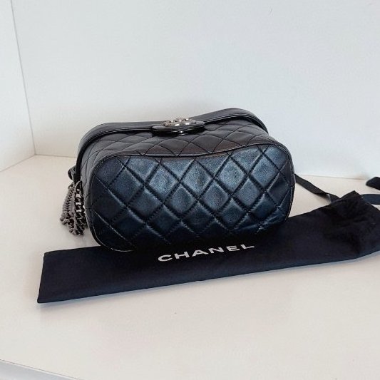 香奈兒/Chanel 孟買黑銀2way盒子包 手提/肩背包-7