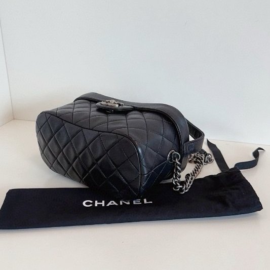 香奈兒/Chanel 孟買黑銀2way盒子包 手提/肩背包-8