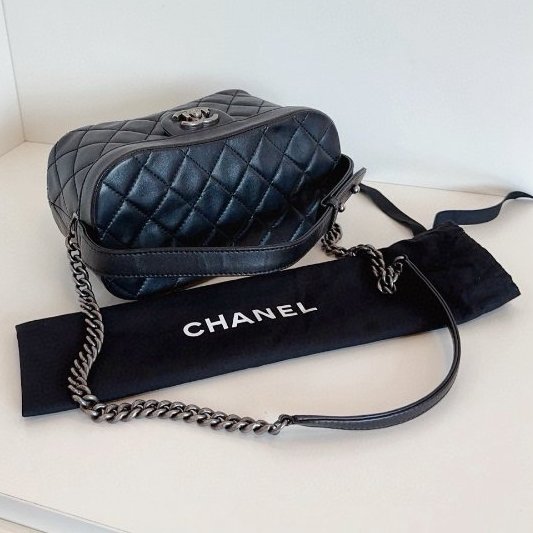 香奈兒/Chanel 孟買黑銀2way盒子包 手提/肩背包-10
