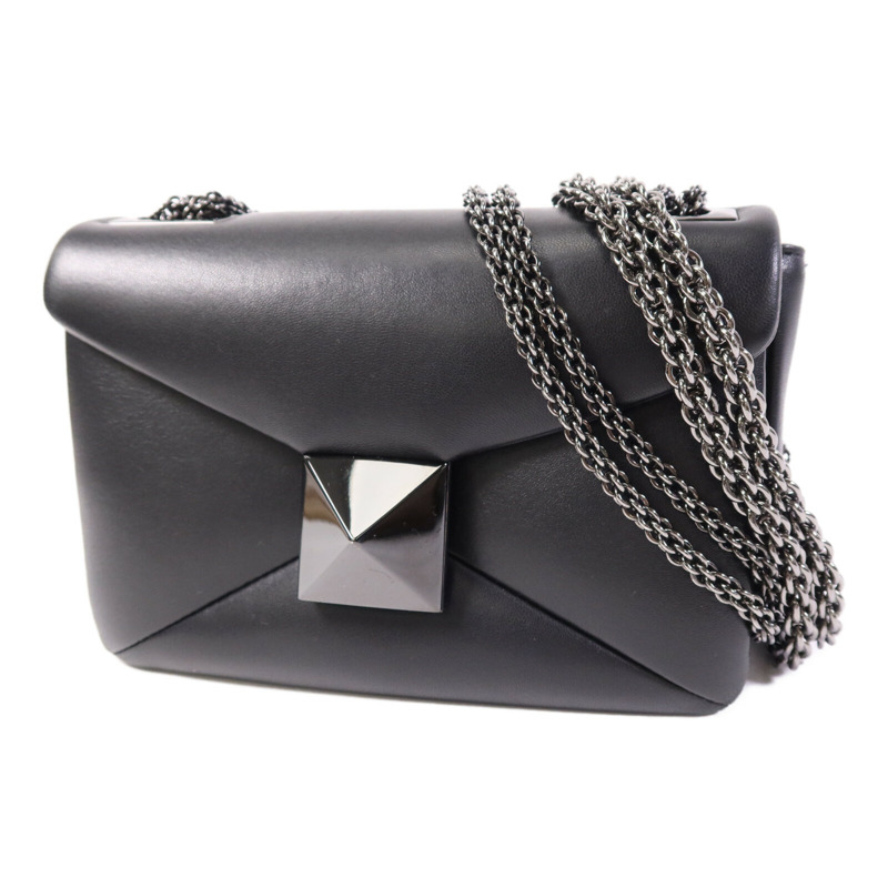 Valentino 羊皮皮革Garavani One Stud銀扣鏈帶肩背袋-2