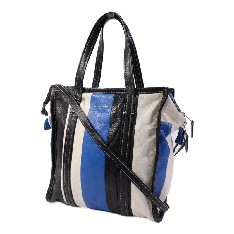 BALENCIAGA 牛皮皮革Bazaar Shopper銀扣手挽肩背兩用袋-2