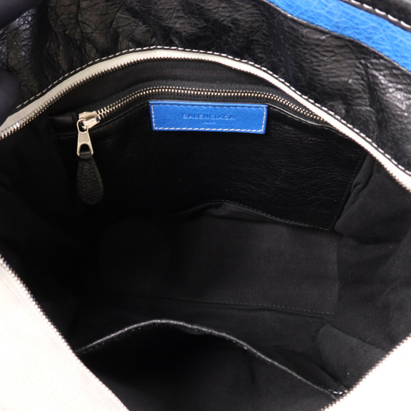 BALENCIAGA 牛皮皮革Bazaar Shopper銀扣手挽肩背兩用袋-4