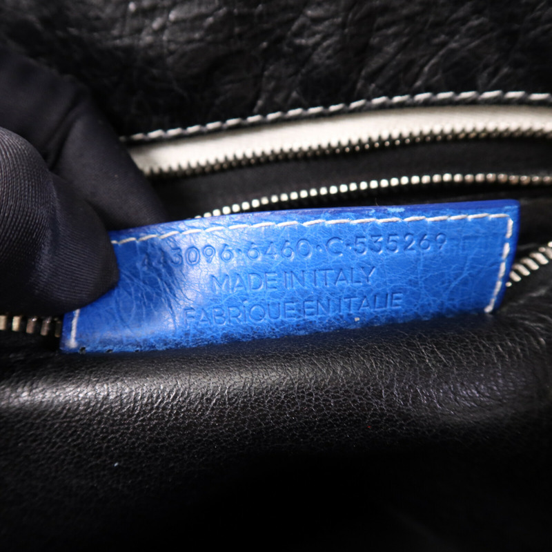 BALENCIAGA 牛皮皮革Bazaar Shopper銀扣手挽肩背兩用袋-7
