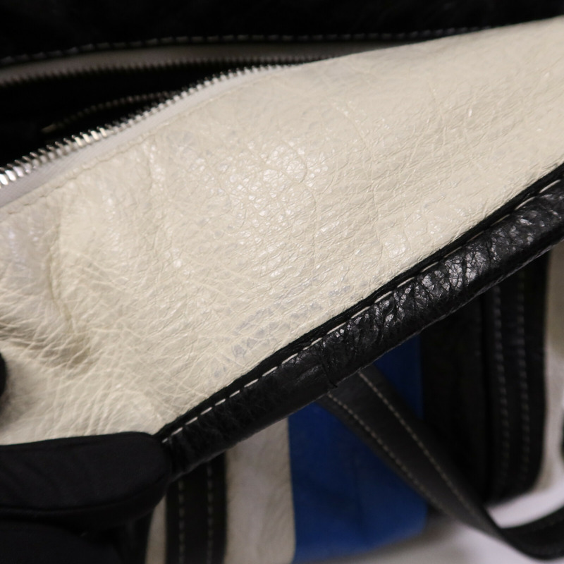 BALENCIAGA 牛皮皮革Bazaar Shopper銀扣手挽肩背兩用袋-16