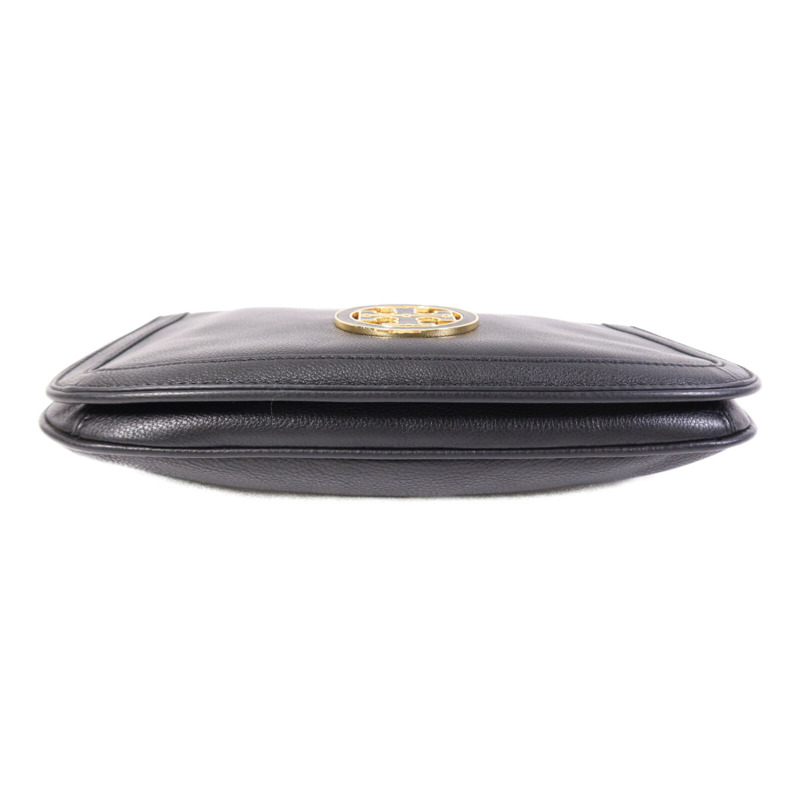 Tory Burch 牛皮皮革Amanda Logo Clutch金扣鏈帶肩背袋-3