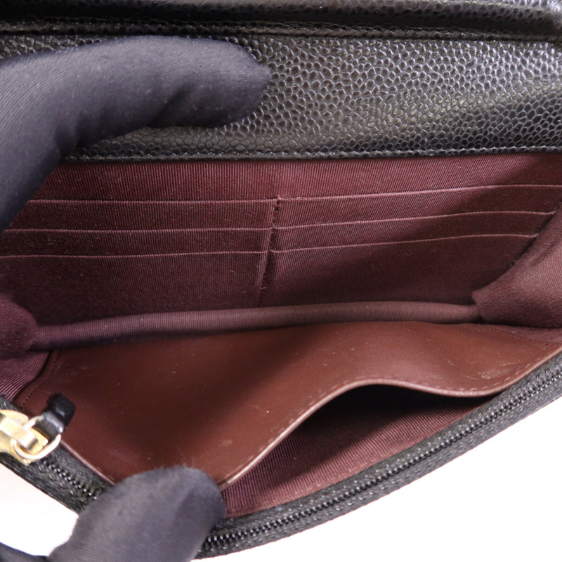 CHANEL 牛皮皮革WOC Wallet On Chain金扣鏈帶肩背袋-4