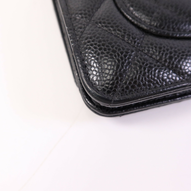 CHANEL 牛皮皮革WOC Wallet On Chain金扣鏈帶肩背袋-13