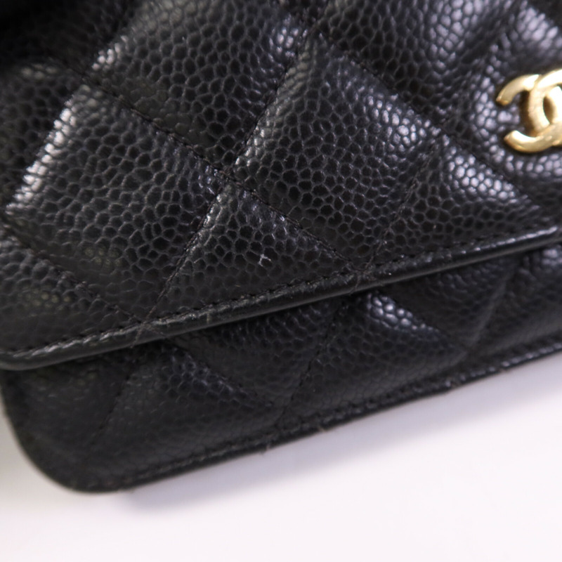 CHANEL 牛皮皮革WOC Wallet On Chain金扣鏈帶肩背袋-15