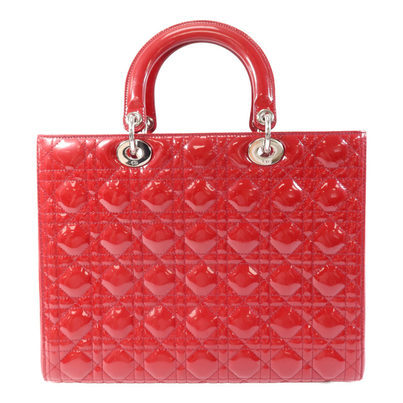 Dior 漆皮皮革Lady Dior Large銀扣肩背袋-1