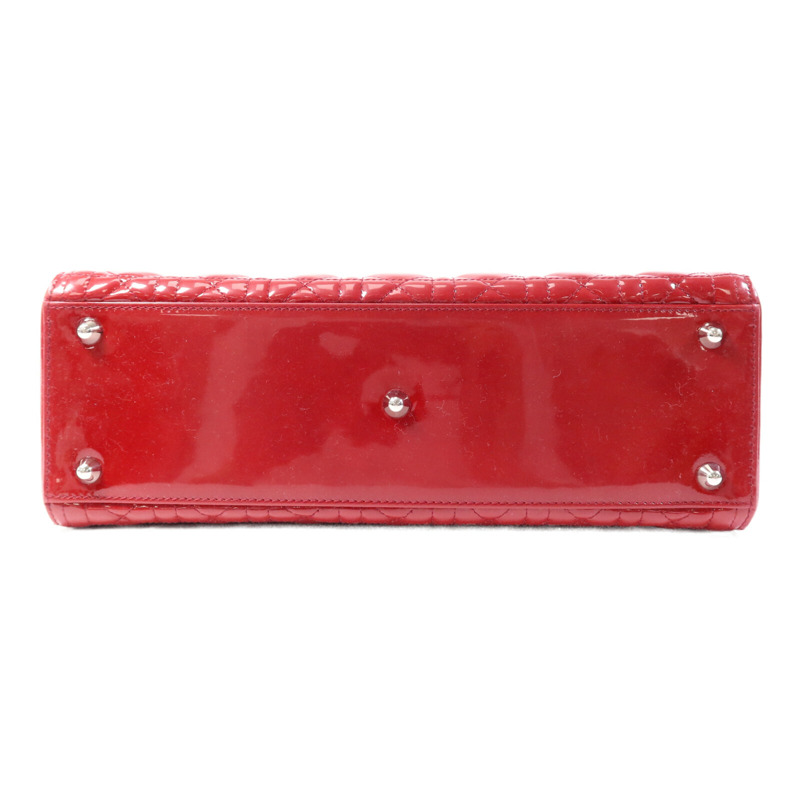 Dior 漆皮皮革Lady Dior Large銀扣肩背袋-3