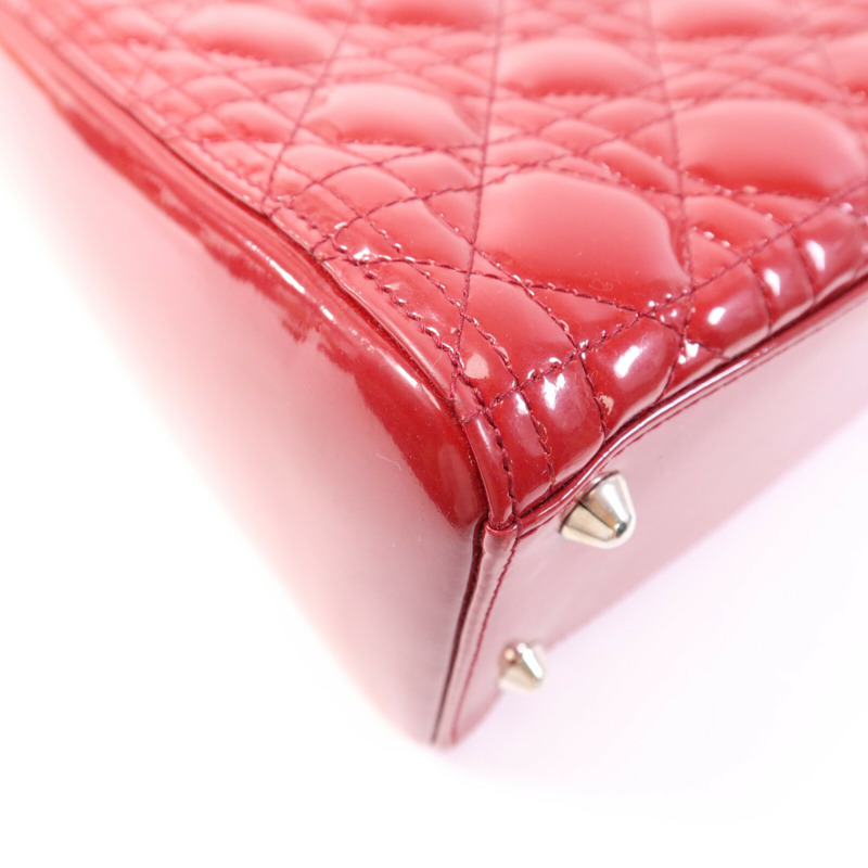 Dior 漆皮皮革Lady Dior Large銀扣肩背袋-13