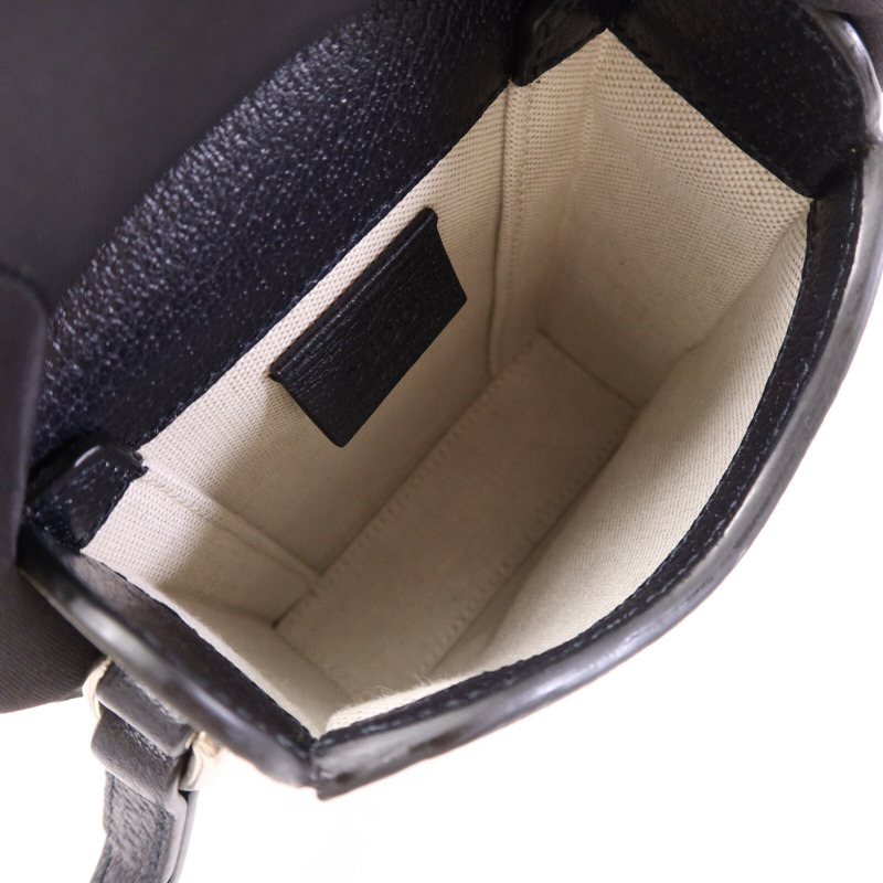 GUCCI 塗層帆布Horsebit 1955 Mini銀扣肩背袋-4