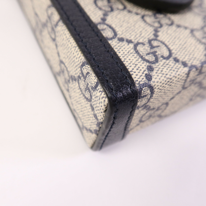 GUCCI 塗層帆布Horsebit 1955 Mini銀扣肩背袋-11