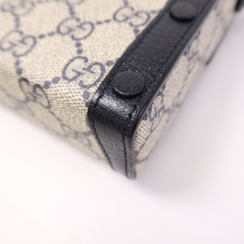 GUCCI 塗層帆布Horsebit 1955 Mini銀扣肩背袋-12