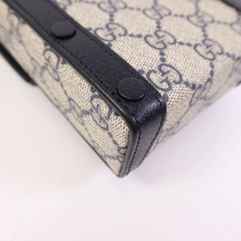 GUCCI 塗層帆布Horsebit 1955 Mini銀扣肩背袋-13