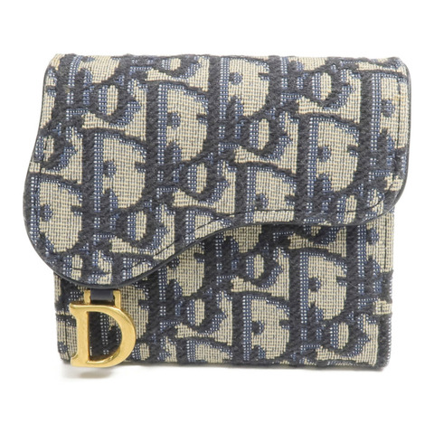 Dior 帆布Saddle Lotus Wallet金扣錢包