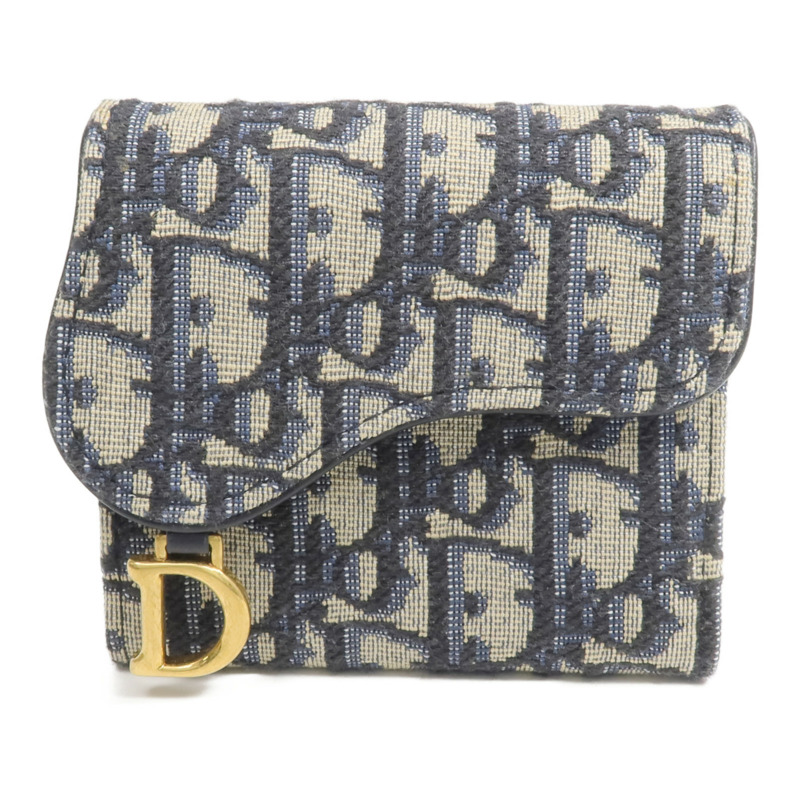 Dior 帆布Saddle Lotus Wallet金扣錢包-0
