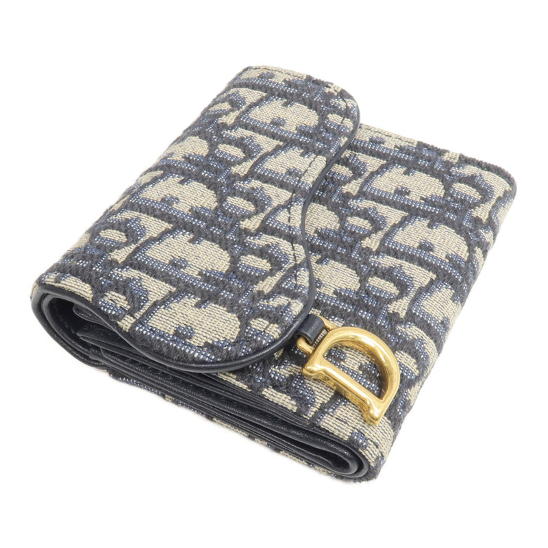Dior 帆布Saddle Lotus Wallet金扣錢包-3