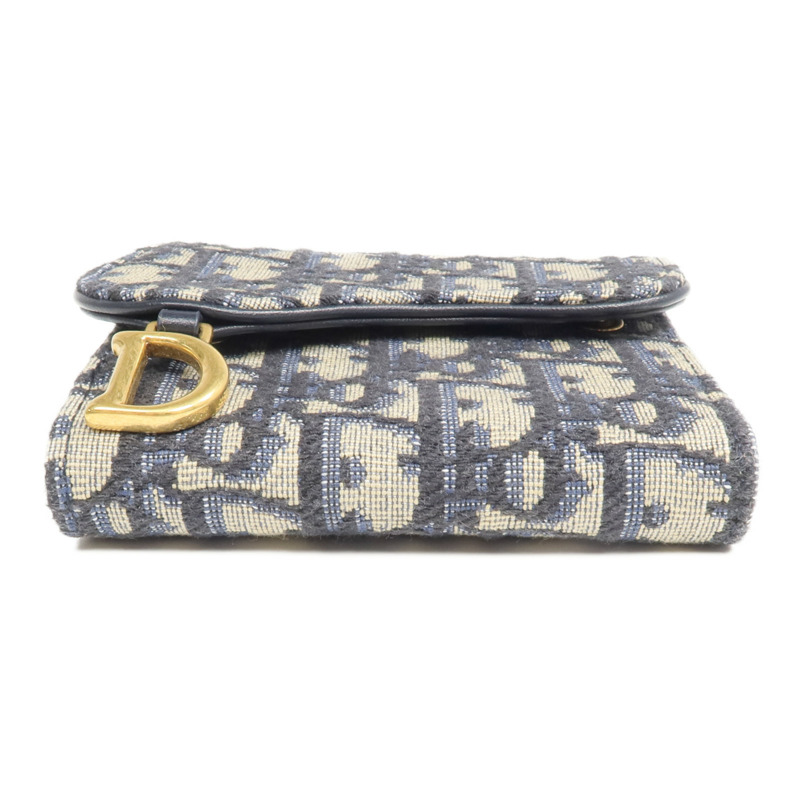 Dior 帆布Saddle Lotus Wallet金扣錢包-5