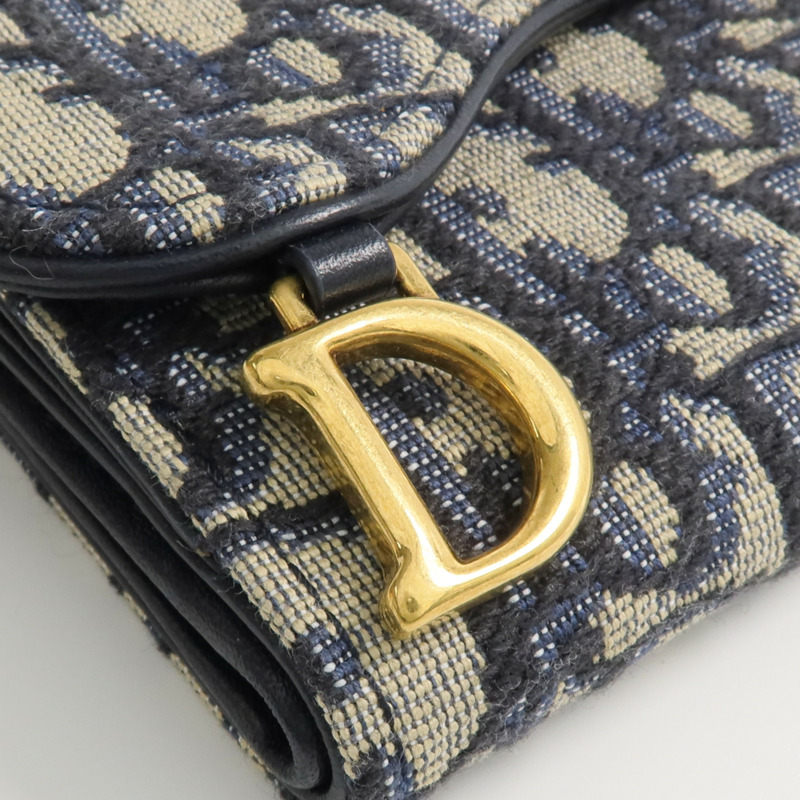 Dior 帆布Saddle Lotus Wallet金扣錢包-10