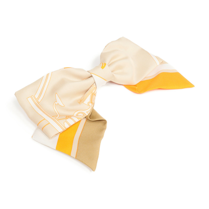 HERMES 絲質Ex Libris Grenelle銀扣髮夾/髮飾-2